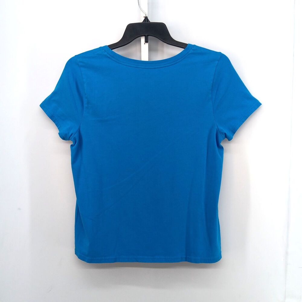 Rafaella Shirt Women Size PXL Blue Short Sleeve Round Neck Casual Pullover Top - Picture 4 of 6